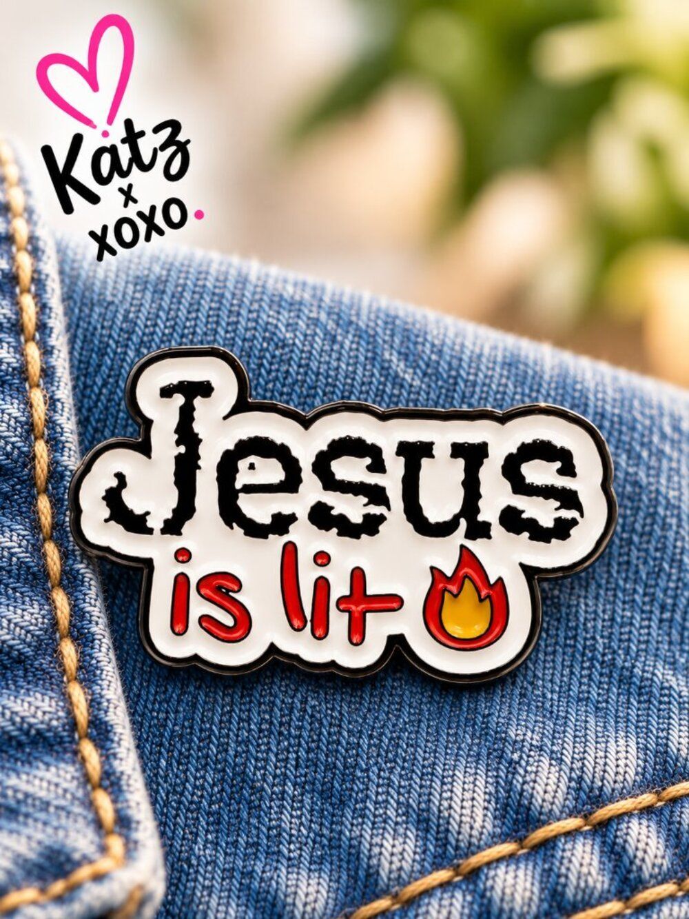 Jesus Is Lit Enamel Pin Christian Faith Funny Religious Lapel Backpack Brooch
